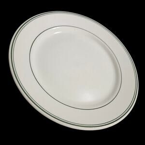 Warwick China 3-Band Green Restaurant Plate 9" USA 1944 Vintage